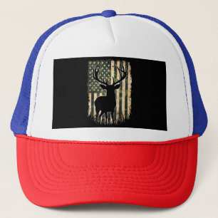 Boné Camo US Flag Deer Hunting Camoflage Hunter
