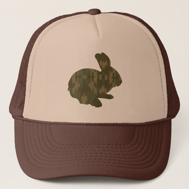 Boné Camouflage Silhouette Easter Bunny Hat (Frente)