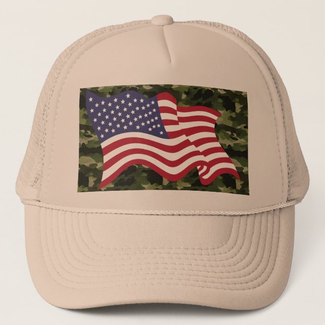 Boné Camouflage USA Flag Hat para Visto diário (Frente)