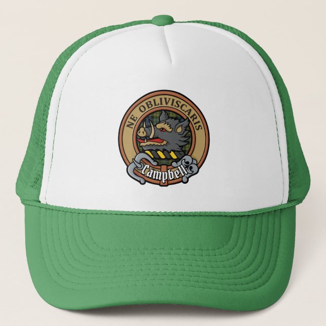 Boné Campbell Crest sobre Tartan Trucker Hat (Frente)