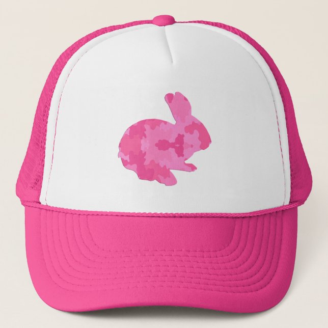 Boné Camuflagem rosa Silhout Páscoa Bunny Hat (Frente)
