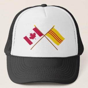 Boné Canadá e bandeiras cruzadas sul de Vietnam