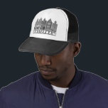 Boné Canal House Black Amsterdam Holland Viagem Holandê<br><div class="desc">Mostre o seu amor pela Holanda com este doce e meigo Amsterdã abriga uma árvore de padrão. Faz um presente de aniversário de excelente! Você pode personalizá-lo e adicionar ou alterar o texto também. Procure em meu compro muito mais cores e padrões! E mais itens correspondentes também como bolsas, camisetas,...</div>