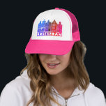 Boné Canal House Pink Amsterdam Holland Viagem neerland<br><div class="desc">Mostre o seu amor pela Holanda com este doce e meigo Amsterdã abriga uma árvore de padrão. Faz um presente de aniversário de excelente! Você pode personalizá-lo e adicionar ou alterar o texto também. Procure em meu compro muito mais cores e padrões! E mais itens correspondentes também como bolsas, camisetas,...</div>