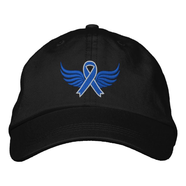 Boné Cancer Colon Azul Fita Asas (Frente)