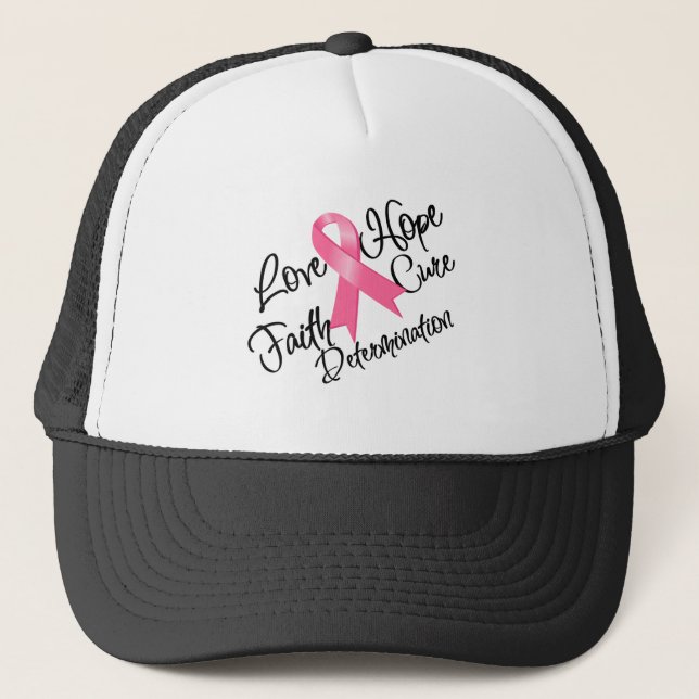 Boné Cancer De Mama Adora Determinação Da Esperança (Frente)