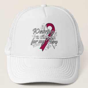 Boné Cancer principal do pescoço que veste uma fita