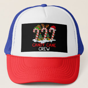 Boné Candy Cane Crew Papais noeis de Natal Elf Reindeer