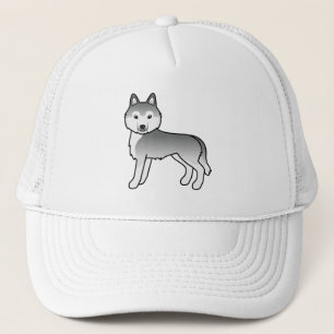 Boné Cão-de-Cartoon Cónico Silver Siberian Husky