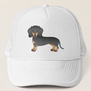 Boné Cão-De-Cartoon De Cabelo Curto Preto E Curto