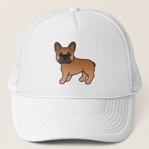 Boné Cão-de-Cartoon Vermelho Francês Bulldog