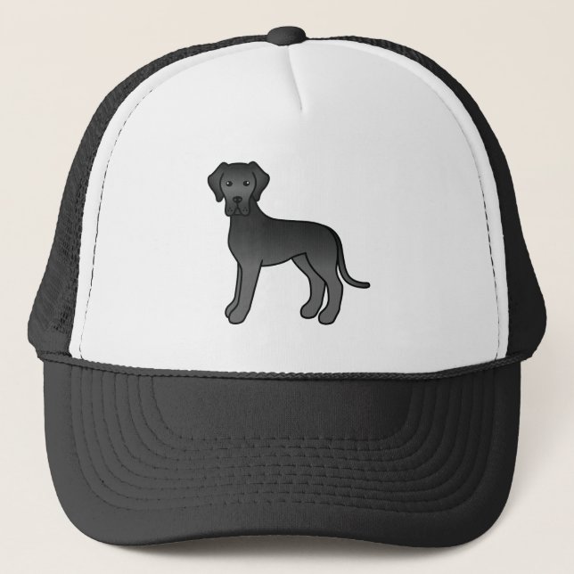 Boné Cão de desenho animado fofo do Grande Dano preto (Frente)