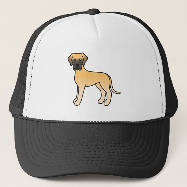 Boné Cão de desenho animado fofo Great Dane cor de cerv (Frente)