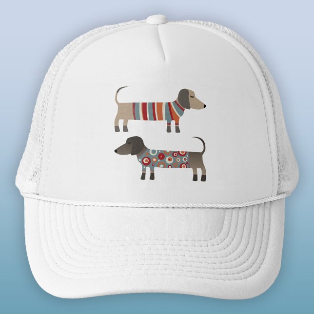Boné Cão de linguiça de salsicha de Dachshund (Dachshund Wiener Sausage Dog trucker hat)