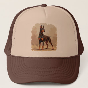 Boné Cão Doberman Pinscher Marrom Ferrugem Vermelho