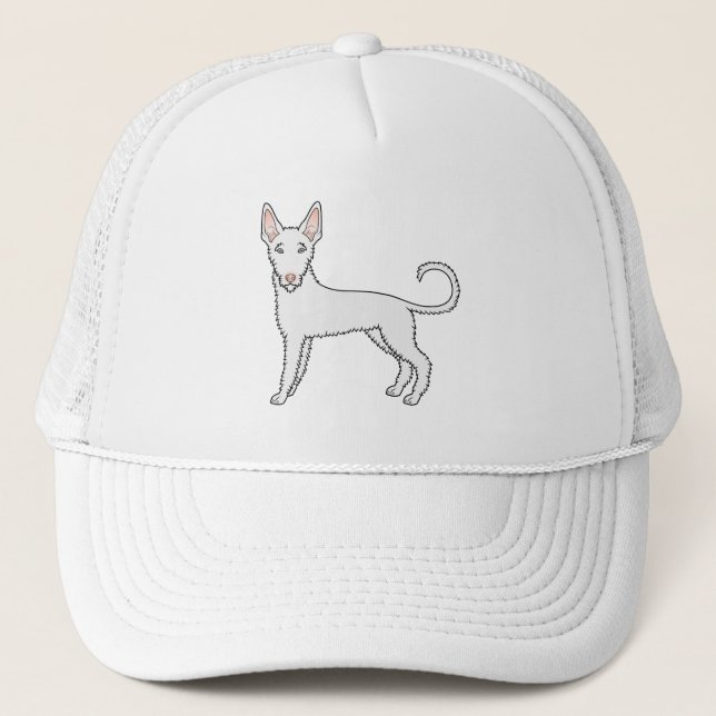 Boné Cão Ibizan Hound de Cabelo Branco e Arisco Desenho (Frente)