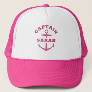 Boné Capitão Barco Náutico Ancoragem Rosa Hat