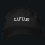 Boné Capitão Bordado Hat<br><div class="desc">Um chapéu bordado clássico para o capitão. Selecione o estilo e a cor do chapéu de sua escolha. O texto é um modelo personalizável.</div>