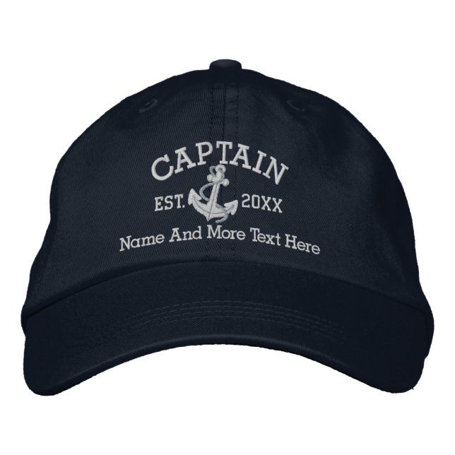 Boné Capitão Com Âncora Personalizada (Frente)