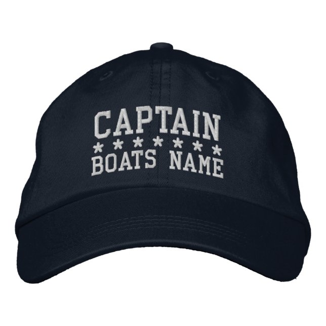 Boné Capitão Com Nome De Barcos Personalizado (Frente)