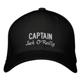 Boné Capitão de Pesca Preto e Branco Personalizado