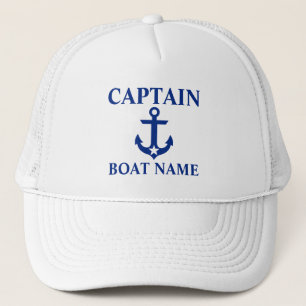 Boné Capitão Náutico Nome do Barco Anchor Star White