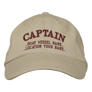 Boné CAPITÃO personalizável Seu barco Seu nome