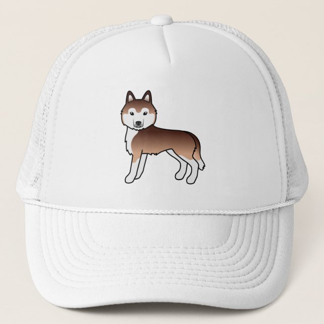 Boné Capper Siberian Husky Cute Cartoon Dog Hat (Frente)