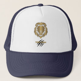 Boné Capuz com Gráfico do Leão Dourado e Preto