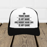 Boné Cargo Engraçado Personalizado e Nome do Hobby<br><div class="desc">O design de Cargo Personalizado e Nome do Hobby pode ser um presente excelente para seu amigo ou membro da família,  ou você pode usá-lo para mostrar seu amor e paixão pelo seu Hobby ou pelo seu Trabalho.</div>