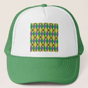 Boné Carnaval Harlequim Flor de Lis