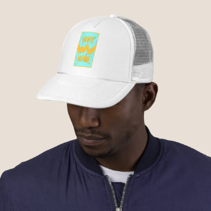 Boné Caro Pai Urso design com cor de mostarda azul