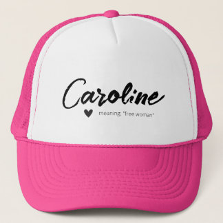 Boné Caroline Name Significa Caligrafia Moderna Mínima
