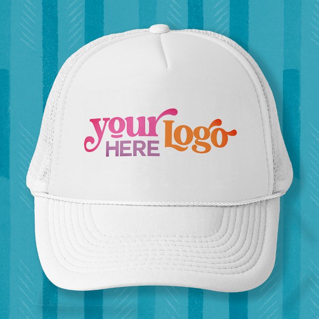 Boné Carregue o logotipo da sua empresa aqui personaliz (Zazzle Upload Your Business Company Logo Here Custom Trucker Hat)