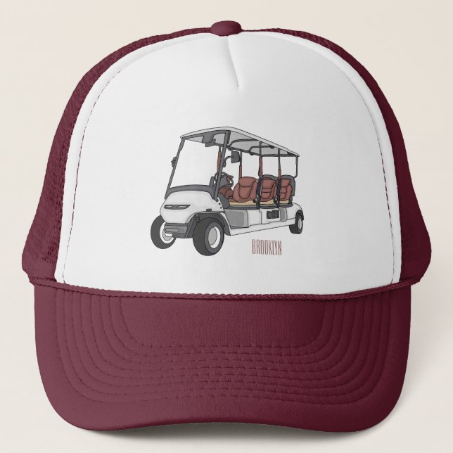 Boné Carrinho de golfe / desenho animado de buggy de go (Frente)