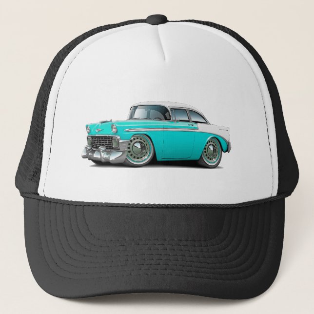 Boné Carro 1956 Turquesa-Branco de Chevy Belair (Frente)