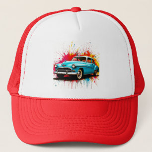 Boné Carro Antigo com Salpicos de Tinta Colorida
