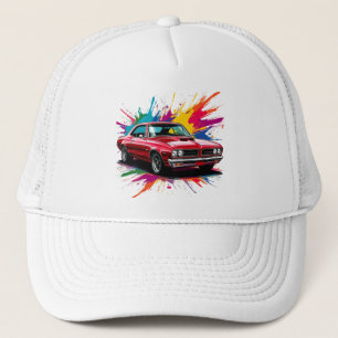 Boné Carro Antigo com Salpicos de Tinta Colorida
