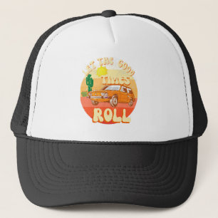 Boné Carro clássico e sunset de vintage com estilo retr