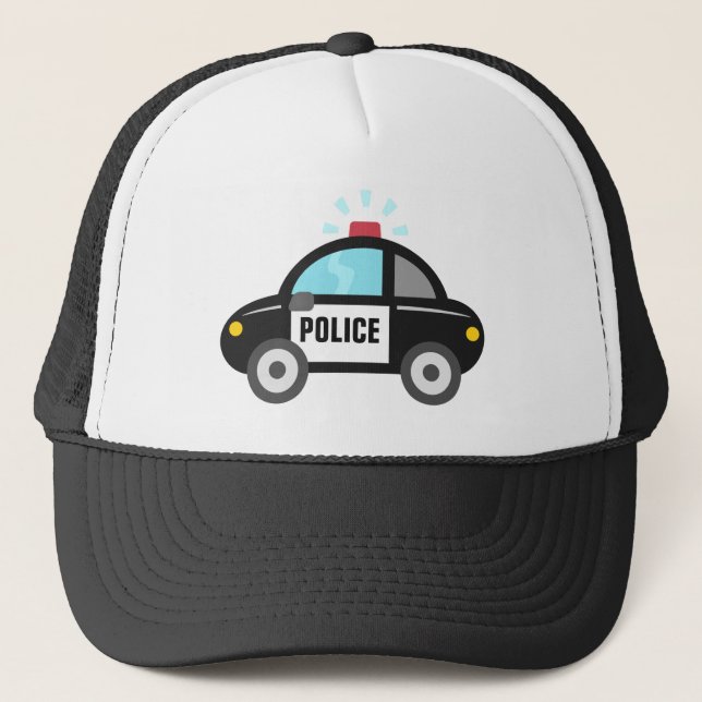 Boné Carro de Polícia Fofo com Sirene Para Crianças (Frente)