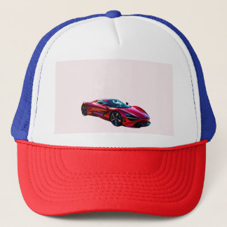 Boné Carro Desportivo Vermelho de Luxo - Design de Supe