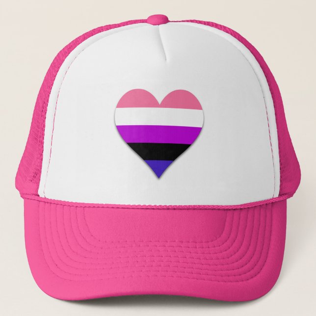 Boné Carro do orgulho de Genderfluidez, Trucker Hat (Frente)