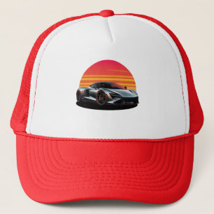 Boné Carro Esportivo Elegante Contra Pôr do Sol Vibrant