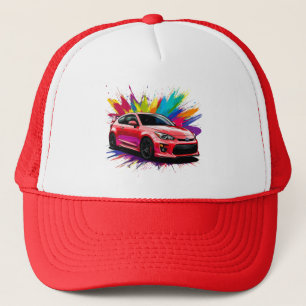 Boné Carro esportivo vibrante com toque de cores