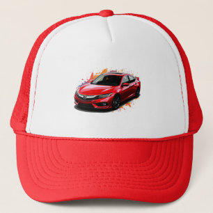 Boné Carro moderno vermelho vibrante