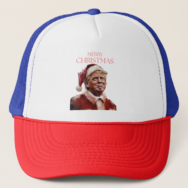 Boné Cartão de Natal Engraçado Trump Papai Noel (Frente)