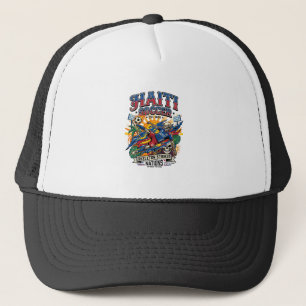 Boné Cartaz Estilo Haiti Futebol Esqueleto Atacante Naç