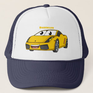 Boné Cartografia de carro esportivo amarelo e bonito