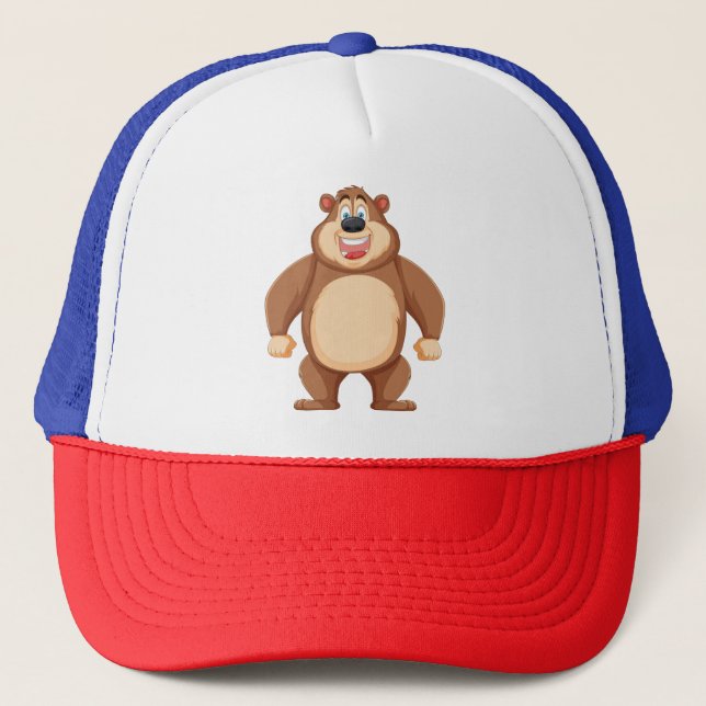 Boné Cartoon Bear Feliz e Cheio (Frente)