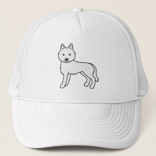 Boné Cartoon Cachorro de Cartoon Branco Siberiano